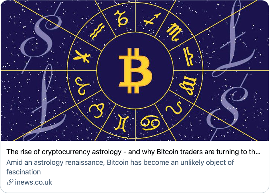 Crypto Damus article in inews UK: the Rise of Cryptocurrency Astrology